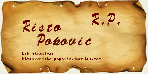 Risto Popović vizit kartica